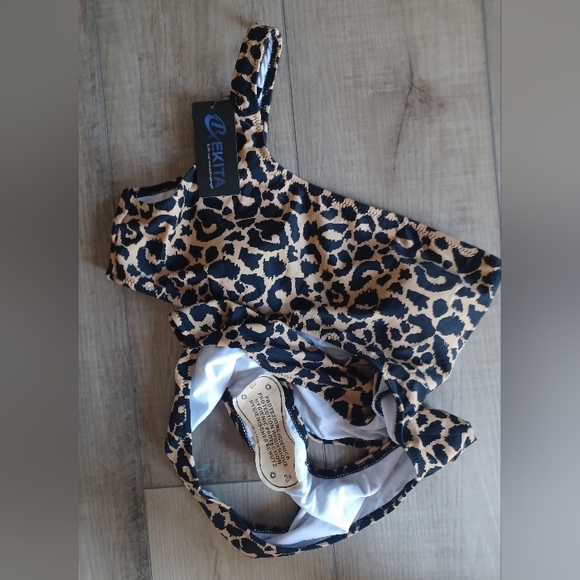 NWT REKITA One Shoulder Size L Bathing Suit Tie Waist Bikini Cutout One Piece - Picture 5 of 7